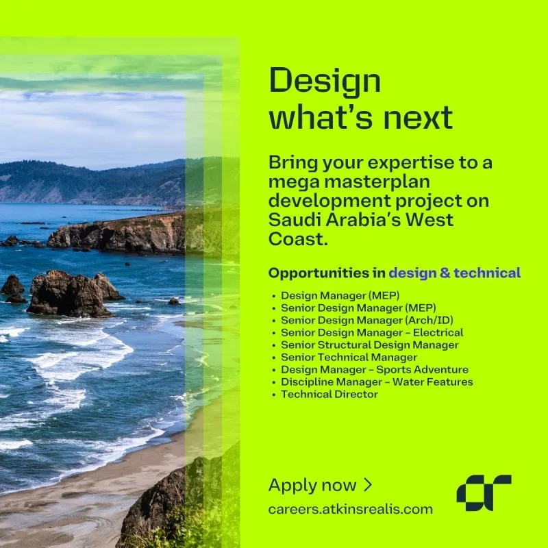 AtkinsRéalis Riyadh Jobs: design and technical roles for a West Coast masterplan in Saudi Arabia