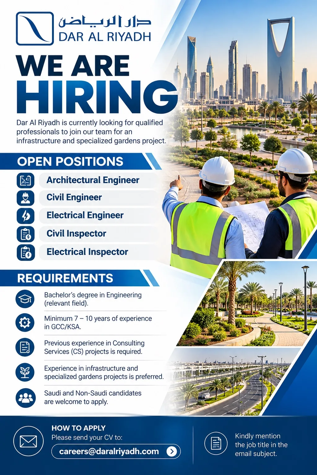 Dar Al Riyadh Engineering Consultants Riyadh Jobs for Architectural Engineer, Civil Engineer, Electrical Engineer