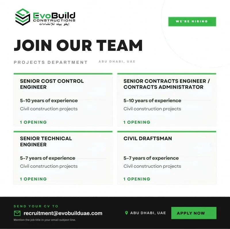 EvoBuild Construction LLC Abu Dhabi Jobs