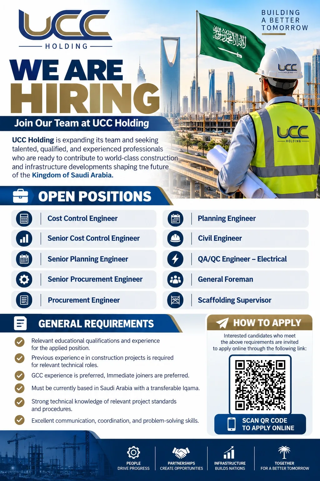 Urbacon International Company (UCC) Riyadh Jobs – Cost Control Engineer, Senior Cost Control Engineer, Senior Planning Engineer
