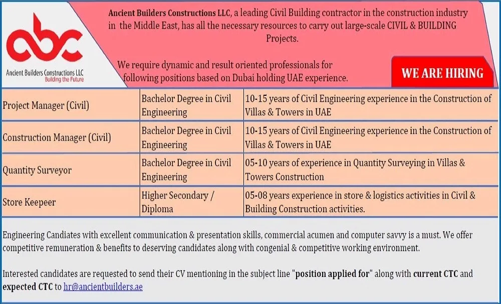 Ancient-Builders-Constructions-LLC-Dubai-Jobs-26-Jan-2023