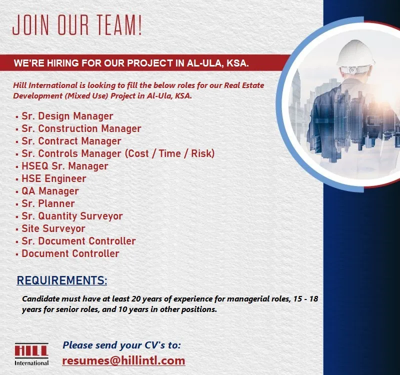Hill-International-Consultants-Al-Ula-Jobs-24-Apr-2024