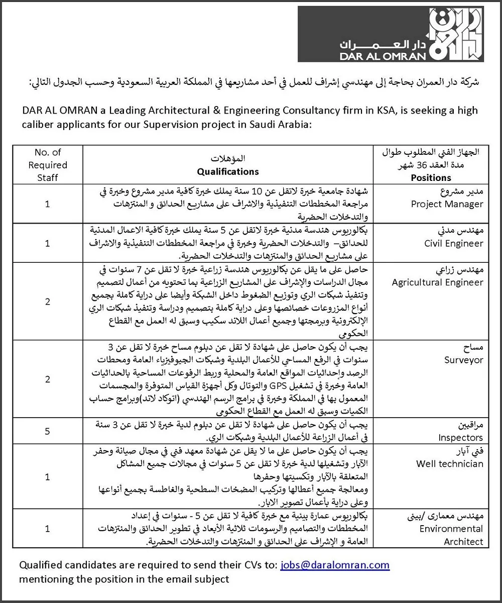 DAR-AL-OMRAN-Engineering-Consultants-Arar-Jobs-21-May-2024
