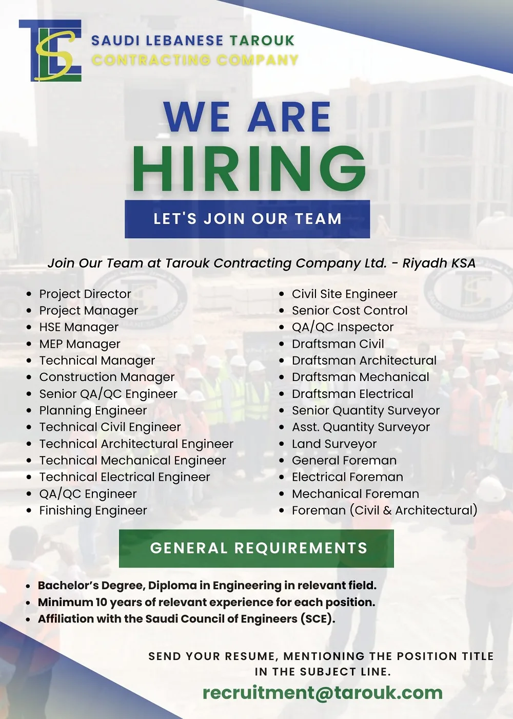 Saudi-Lebanese-Tarouk-Contracting-Company-Ltd-Riyadh-Jobs-20-Feb-2025